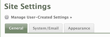 Settings options